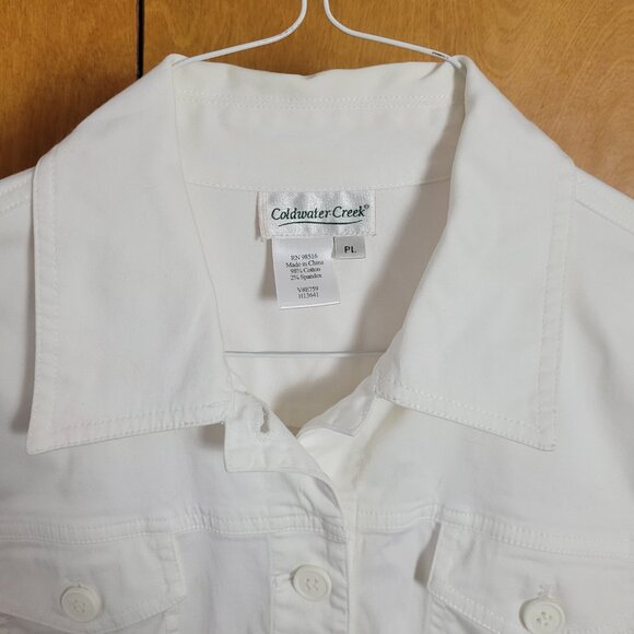 Coldwater Creek Blazer Lightweight Large Petite LP BOHO Casual Chic Coastal EUC - Picture 4 of 11